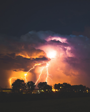 Thunderstorm in winter